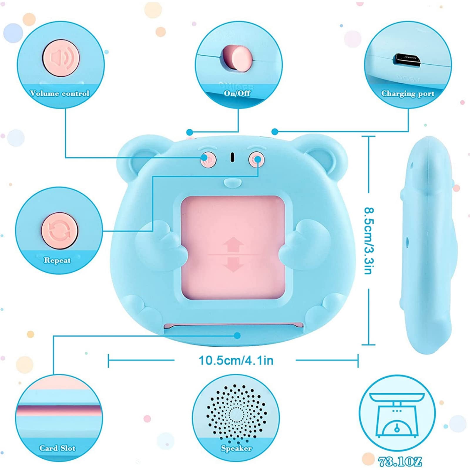 Mabozo Talking Flash Cards Learning Toys for 1-6 Years Old Boys Girls,Autism Sensory Toys for Autistic Children,Speech Therapy Toys,Learning Montessori Toys,224 Sight Words(Blue)