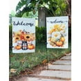 thumbnail image 3 of Set Of 2 Fall Pumpkin Welcome Garden Flags, Double Sided, 12"x18", Polka Dots & Buffalo Plaid, Best For Fall/Thanksgiving Decorations, 3 of 6