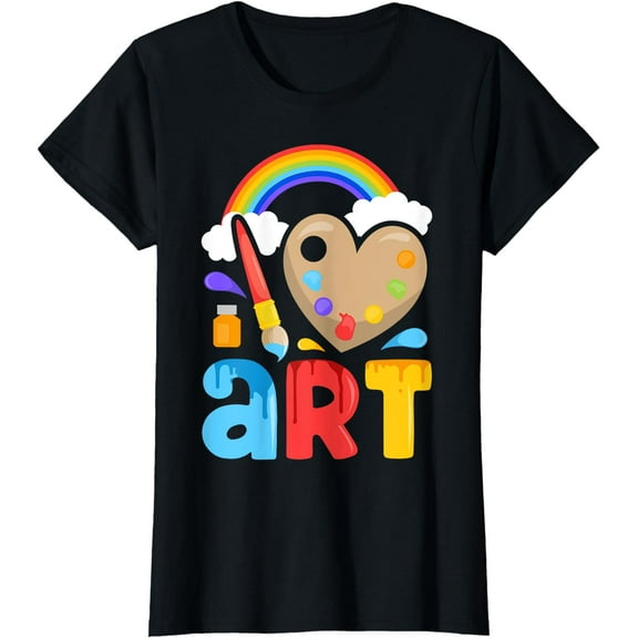 I Love Art Artist Painter Colorful Painting Gifts Kids Girls T-Shirt