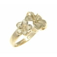 thumbnail image 4 of Solid 14k yellow gold 8.5mm-13mm-8.5mm Hawaiian plumeria flower ring size 6, 4 of 6
