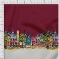 thumbnail image 1 of Soimoi Georgette Viscose Fabric Buildings Panel Print Sewing Fabric Yard 42 Inch Wide, 1 of 1