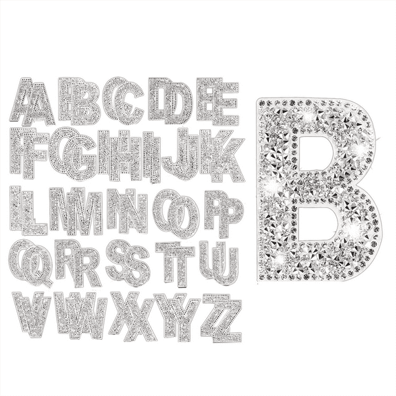 New Arrivals 52Pc Glitter Rhinestone Alphabet Letter Stickers 2.4In A-Z