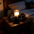 thumbnail image 4 of Orangide Halloween Decorations Candle Decoration Wreath For Table Setting Iron Candlestick With Artificial Flowers Table Centerpieces Candle Ring For Home Dining Table, 4 of 9