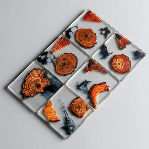Posavasos de de Estilo Japonés, Almohadilla Antideslizante para Cuenco, Alfombrilla para Taza de Bar, Almohadilla Aislante de Resina para Regalos D 6 Posavasos Cuadrado perfecl Posavasos para bebidas