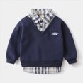 thumbnail image 2 of 2-3T Toddler Boys Shirts Long Sleeve Button Tops Fall Winter School Casual Clothes Layered Look for 12 18 24 Months 2T 3T 4T 5T 6T Little Kids, 2 of 9
