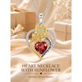 thumbnail image 4 of TANGPOET Sunflower Heart Necklace for Women,January Birthstone Necklace, 4 of 5
