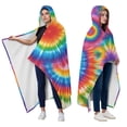 thumbnail image 2 of Wearable Blanket,Colorful Rainbow Tie Dye Spiral Pattern Hooded Wearable Flannel Blanket for Adults & Teens with Buckle,Winter Poncho Shawl Wrap Cape,50"x60", 2 of 5
