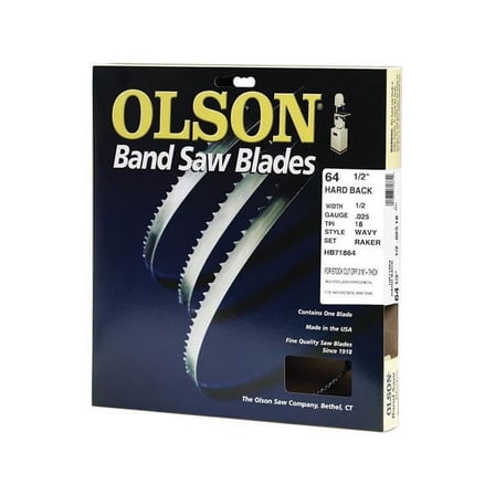 Olson Saw  64.5 x 0.5 x 0.03 in. Thick 18 TPI Wavy Teeth Metal Band Saw Blade