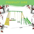 thumbnail image 6 of Swing Set for Kids Outdoor Swing Sets Heavy-Duty Metal Swing Set with Slide Backyard Swing Sets Holds Up to 440lbs for Ages 3-8, 6 of 15