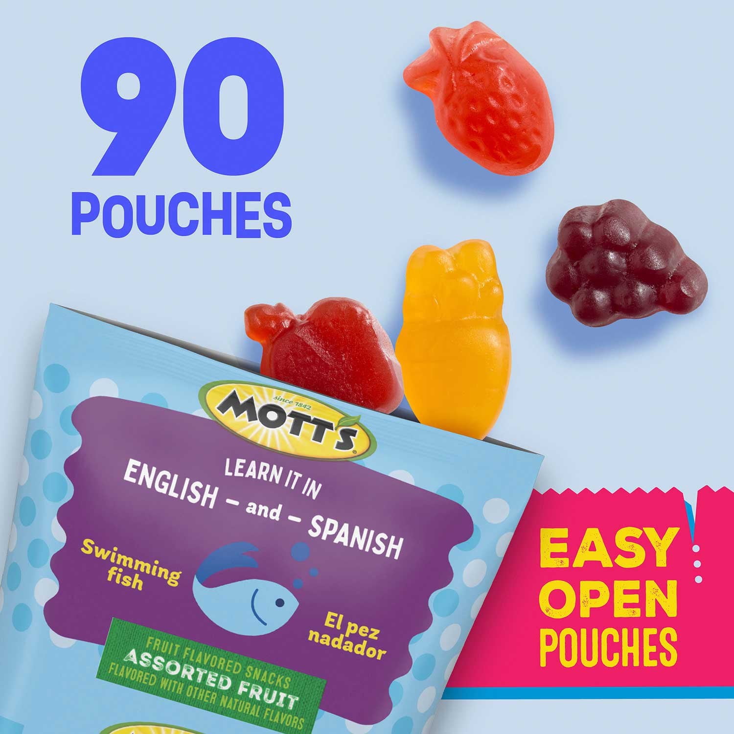 Mott's Assorted Fruit Flavored Snacks, 0.8 oz., 90 pk with bowl by OMA