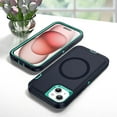 thumbnail image 2 of Dteck Case with Tempered Glass Screen Protector for iPhone 15,Shockproof Rubber Case Compatible with MagSafe Hybrid PC Full Body Protection Cover,Navy+Mint, 2 of 6
