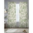 thumbnail image 2 of Farmhouse Sage Green Floral Sheer Curtains 96 Inch Long 2 Panels, Linen Boho Flower Rustic Country Light Filtering Rod Pocket Semi Sheer Curtains, Sheer Voile Drapes for Living Room Bedroom, 52"x96", 2 of 5