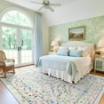 thumbnail image 6 of 6x9 Area Rug Living Room Rugs - Washable Vintage Floral Soft Thin Large Rug Indoor Floor No Slip Rug Carpet for Bedroom Under Dining Table Home Office Decor - BeigeWhite, 6 of 6
