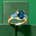 thumbnail image 4 of Ross-Simons 5.40 ct. t.w. Tonal Blue Topaz 3-Stone Ring in 14kt Yellow Gold, Women's, Adult, 4 of 6