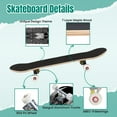 thumbnail image 4 of 31'' Complete Skateboard 7 Layer Canadian Maple Double Kick Deck Skateboards This depicts skull head intricately detailed feathers extending into Skate Board for Beginner Adult Gifts, 4 of 5