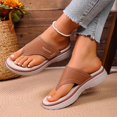 thumbnail image 6 of Yyuenw Thick Sole Thong Flip Flops Women PU Open Toe Summer Beach Casual Outdoor Walking Shoes, 6 of 9