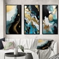 thumbnail image 1 of Designart "Essence of Nature Abstract in Gold and Black I" Abstract Painting Framed Wall Art Set Of 3 - Gold Modern Frame Gallery Set For Office Decor, 1 of 6