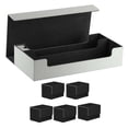 thumbnail image 2 of Caja de cubierta de cuero perfke para 5 con cierre tarjetero coleccionable blanco, 2 of 8