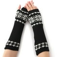thumbnail image 1 of Manchons d'Hiver Flocon de Neige Élastiques Unisexes avec Trou pour le Pouce, 1 of 10