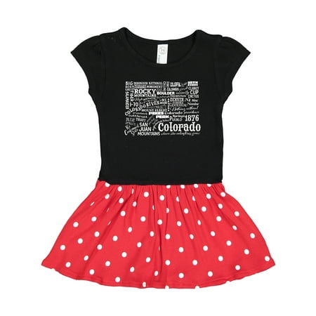 

Inktastic Colorado Word Salad- State Outline Gift Toddler Girl Dress