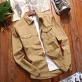 thumbnail image 4 of Camisa de manga larga con botones y corte regular a estrenar 2024, color sólido, cuello vuelto, camisa de trabajo de talla grande, camisa de vestir, camisa de vestir para hombre, 4 of 4
