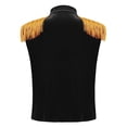 thumbnail image 2 of Aislor Kids Girls Stand Collar Sleeveless Fringe Vest Waistcoat for Stage Performance Black 16, 2 of 7