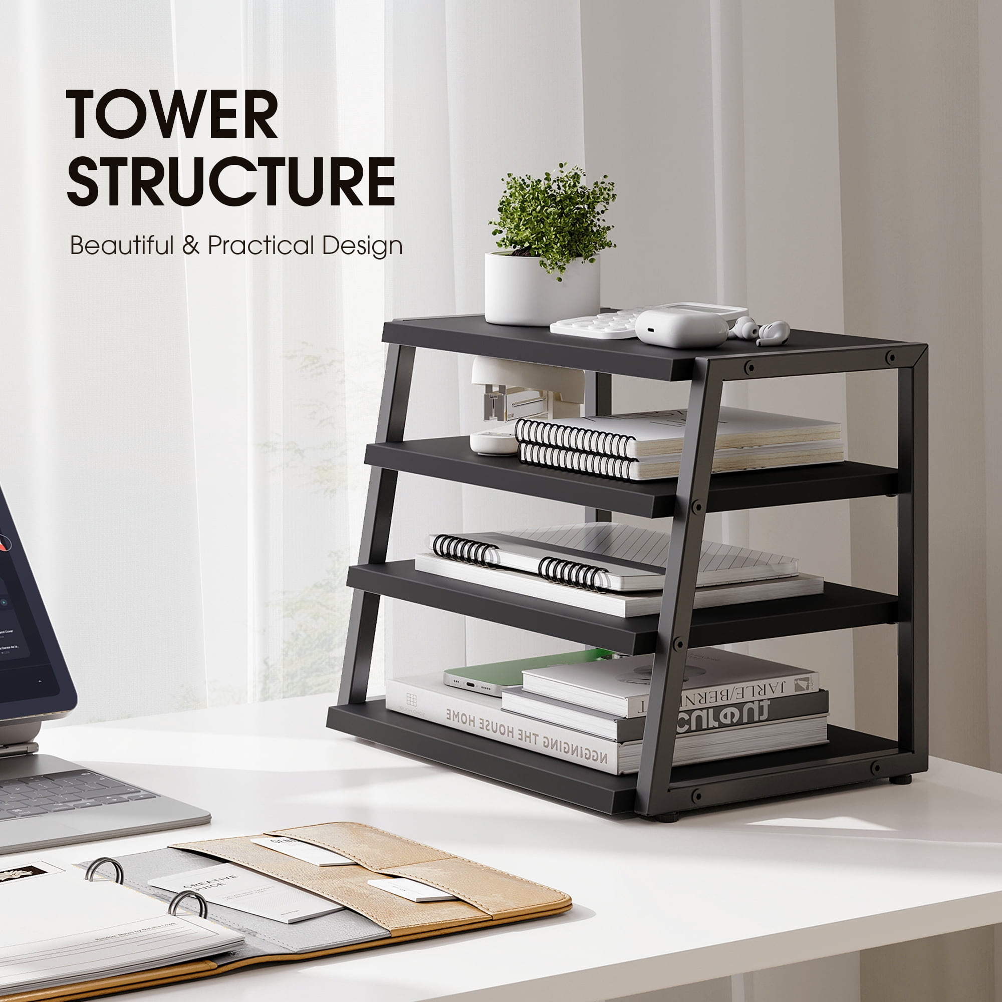 Fenge Desk Organizer, 4 Tier File Organizer for Desk