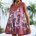 thumbnail image 1 of Robes pour Femmes, Mode Femme Été Décontractée Ample Imprimée Sans Manches Robe à Col en V, 1 of 5