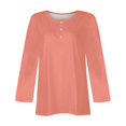 thumbnail image 4 of IROINNID Polyester Long Sleeve T Shirt for Women Casual Solid Loose T-shirt Blouse Round Neck Tops,Pink, 4 of 4