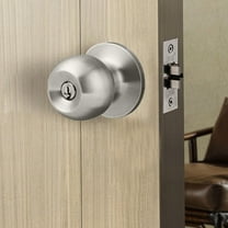 Stainless Steel Tubular Door Lock, Exterior Handle Deadbolt, Door Handle With Lock, Satin Finish, 3 Keys, For Interior & Exterior Doors, Meiiso