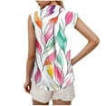 thumbnail image 5 of GERsome Women's Sleeveless Button Down Shirts Casual Tank Tops Loose Fit V Neck Summer Tops for Work S-2XL, 5 of 5