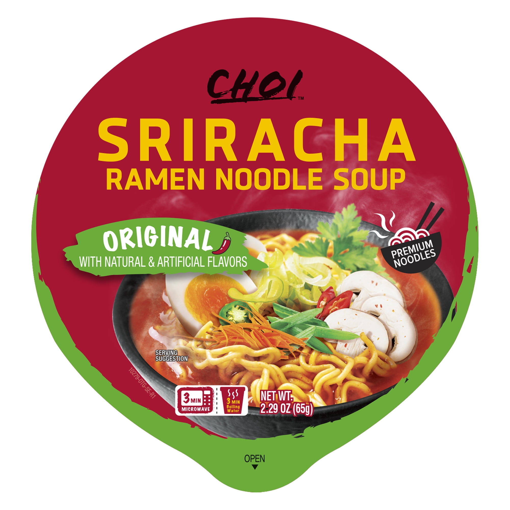 (6 pack) Choi Spicy Sriracha Original Flavor Ramen Cup, 2.29 oz