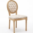 thumbnail image 4 of American design beige velvet dining chairs with double resilience and adjustable legs for dining use, 4 of 7