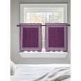 thumbnail image 5 of Dark Purple Retro Greek Key Tier Curtains 36 Inch Length,Sheer Curtains for Bedroom Living Room Window Geometric Greece Ancient Farmhouse Small Kitchen Curtains & Drapes 27.5"x36" 2 Panels, 5 of 6