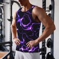 thumbnail image 5 of Cauagu Galaxy Lightning Print Men's Sleeveless Muscle Shirts,Tank Tops Quick Dry Workout Tank Top Gym Muscle Tee Fitness Bodybuilding T Shirt for Men-Small, 5 of 7
