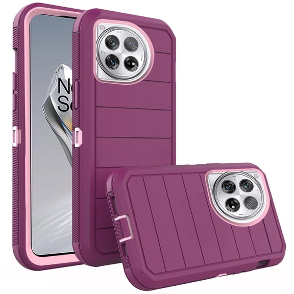Asuwish Compatible with OnePlus 12 5G Phone Case Hybrid Rugged Shockproof Hard Protective Drop Proof Full Body Heavy Duty Mobile Cell Cover for One 1plus12 2024 1 12 Women Men Purple