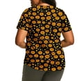 thumbnail image 3 of VKOYWKM Halloween Print Shirts for Women Plus Size Pumpkin Print Crew Neck Short Sleeve T-Shirts Loose Fit Comfy Fall Halloween T Shirts, 3 of 5