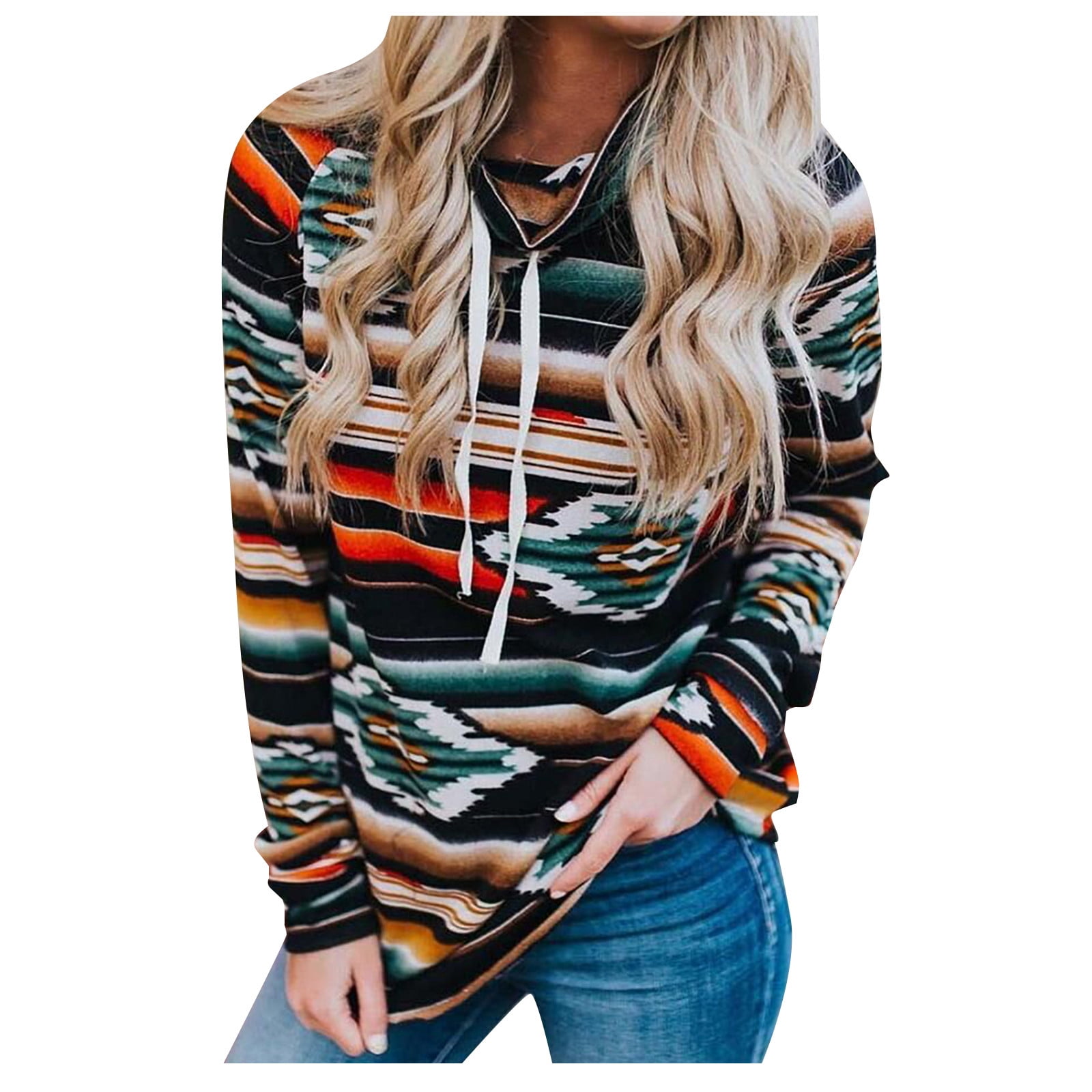 XZNGL Long Sleeve Shirt Women Fashion Women Geometry Printing Long