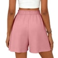 thumbnail image 4 of Womens Flowy High Waisted Shorts Loose Fit Drawstring Casual Summer Shorts with Side Pockets Gray S, 4 of 4
