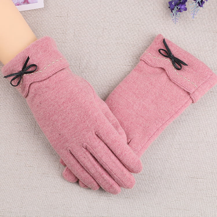 Women Girl Cashmere Blend Gloves Mittens Winter Warm Gloves Touch Screen Gloves 
