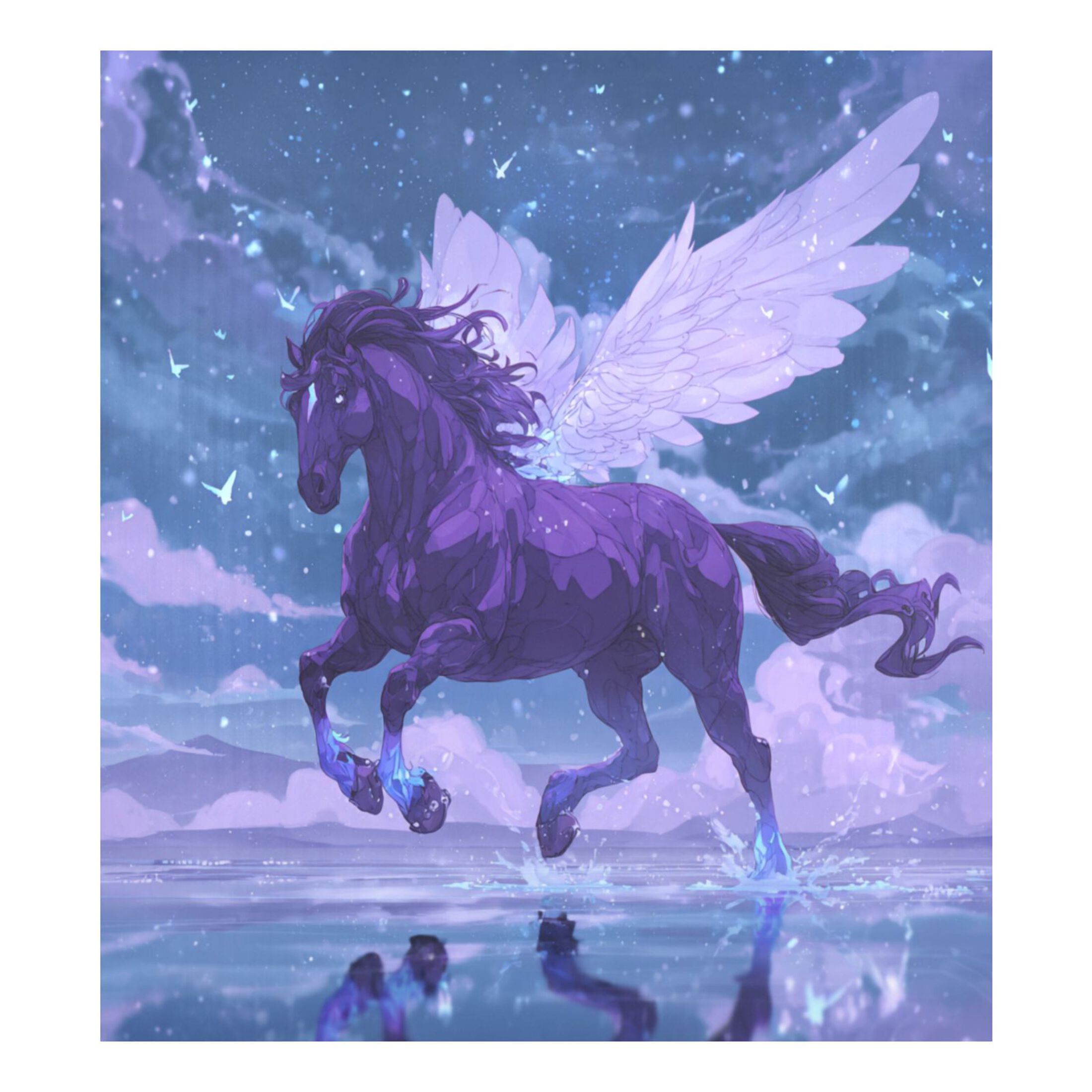 Dishwasher Magnetic Refrigerator Magnet Cover Sticker Home Decorative 23"x26" Purple Horse