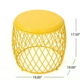 thumbnail image 5 of Noble House Byron Indoor 19 Inch Diameter Lattice Iron Side Table,Yellow, 5 of 5