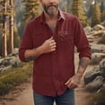thumbnail image 5 of Men's Casual Long Sleeve Shirt with Turn-Down Collar, Button Front, and Pockets, 5 of 5