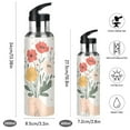 thumbnail image 2 of Yayeee 33oz Insulated Water Bottle Double Wall Stainless Steel with Flip Straw Lid, Gray Cute Flower, 2 of 7