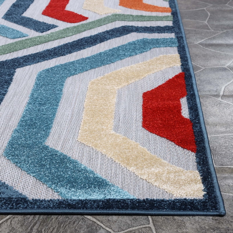 Superior Waimea Geometric Indoor Outdoor Area Rug, 9' x 12', Multicolor