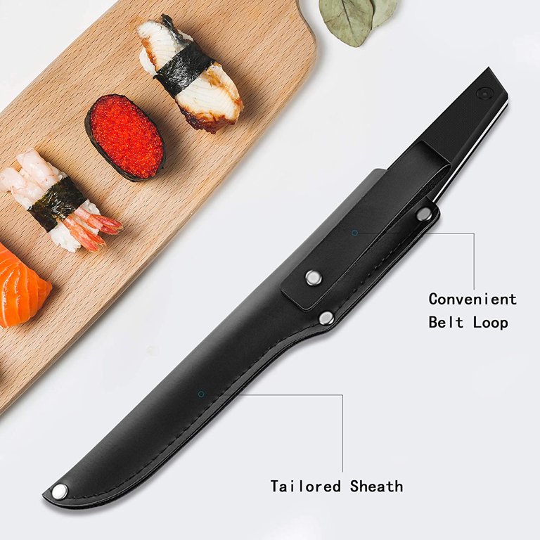 Seenda Hand Forged Fish Knife, Professional Single Bevel Japanese Sushi  Knives for Fish Filleting & Slicing, Stainless Steel Knife with Handle and  Sheath 