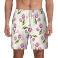 thumbnail image 3 of Uemuo Tulips Flowers Pattern Mens Swim Trunks Quick Dry Board Shorts with Mesh Lining, Stretch Beach Shorts Quick Dry No-Chafing Board Shorts-Large, 3 of 9