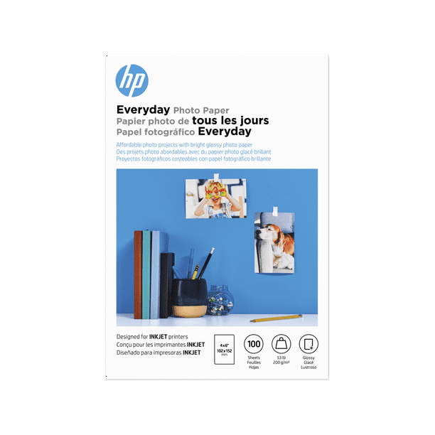 opener Prijs Artiest HP Everyday Photo Paper Ideal For All Inkjet Printers Glossy Surface Finish  4x6 in. - Walmart.com