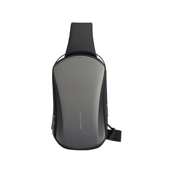 MARK RYDEN Mr3998 Men's Modern Hard Shell Chest Pack - Trendy Water-Resistant Crossbody Shoulder Bag with USB Charging Port, Ideal for iPad & Daily Essentials, Elite Gray Fashion Design
