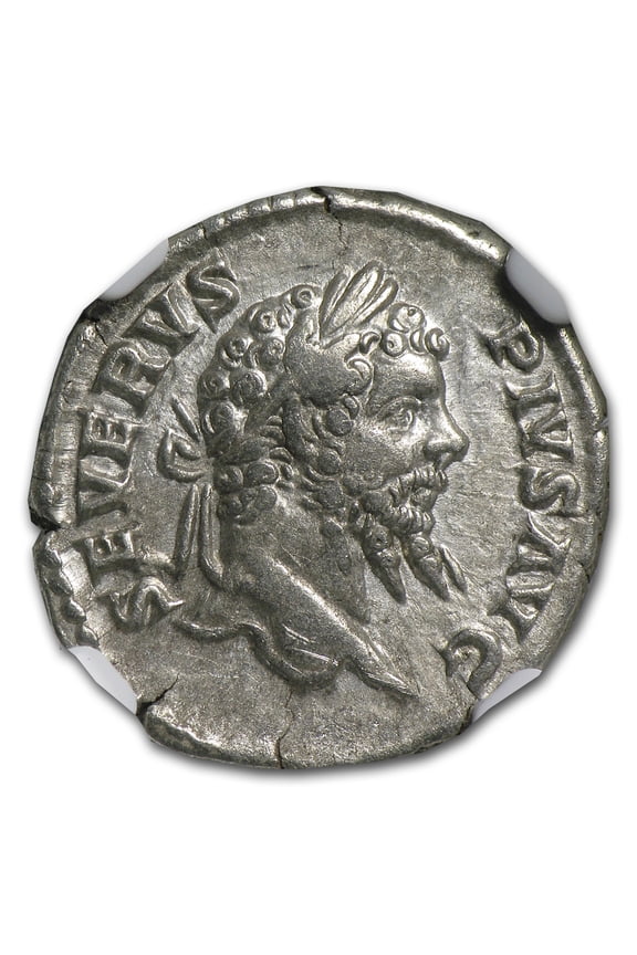 Roman Silver Denarius Septimius Severus (193-211 AD) XF NGC
